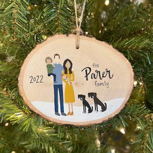 Custom Family Portrait Ornament Kelsey McQuillin Designs