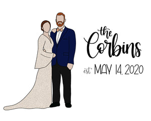 Custom Digital Portrait - Wedding